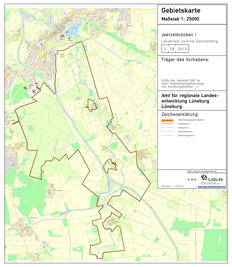 Gebietskarte des Flurbereinigungsverfahren Jeetzelbrücken 1