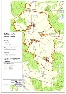 Gebietskarte des Flurbereinigungsverfahren Reinstorf