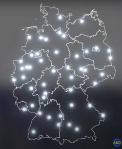 Europe Direct Zentren in Deutschland - Übersicht auf einer Karte
